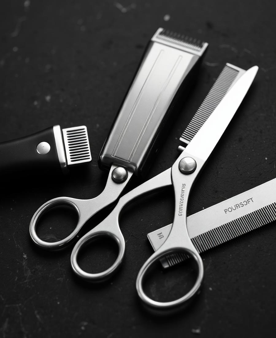 Ferramentas profissionais de barbearia